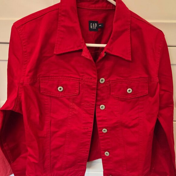 Vintage GAP Red Denim Jean Jacket - Picture 1 of 4